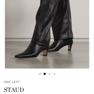 Staud Wally Ankle Boots Black Leather Size 37